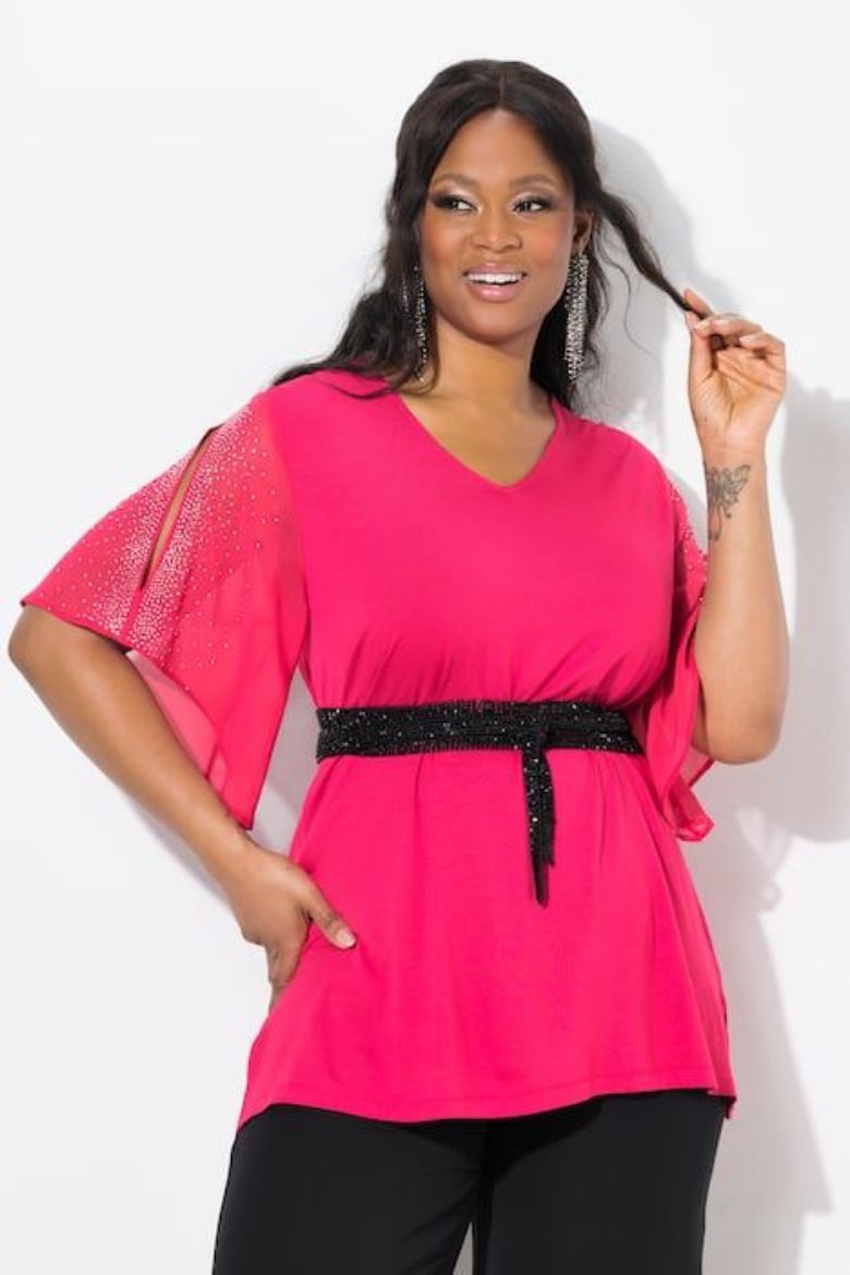 Plus size veliki brojevi Bluza elegantna s ukrasnim dodacima za punije