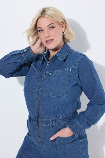 Plus size veliki brojevi Kombinezon traper za punije