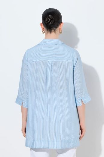 Plus size veliki brojevi Bluza 3/4 rukavi s kragnom za punije