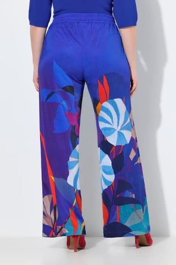 Plus size veliki brojevi Hlače elegantne širokih nogavica cvjetnog uzorka za punije