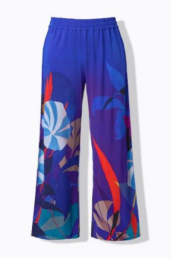 Plus size veliki brojevi Hlače elegantne širokih nogavica cvjetnog uzorka za punije