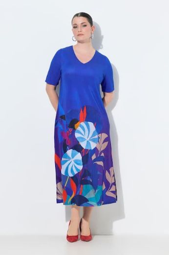 Plus size veliki brojevi Haljina elegantna midi poludugih rukava V izrez za punije