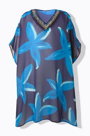 Plus size veliki brojevi Tunika poludugih rukava V izrez cvjetni uzorak za punije