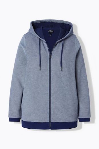 Plus size veliki brojevi Majica dugih rukava patent zatvarač s kapuljačom za punije