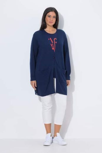 Plus size veliki brojevi Majica s patentom dugih rukava V izreza za punije