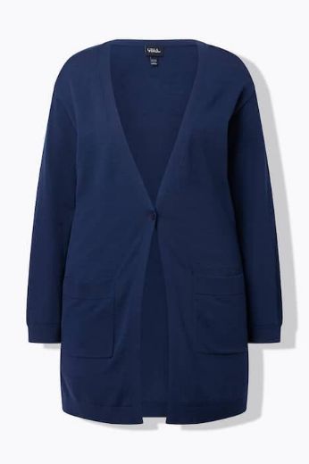 Plus size veliki brojevi Majica s patentom dugih rukava V izreza za punije