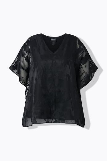 Plus size veliki brojevi Bluza elegantna kratkih rukava V izrez dvoslojna za punije