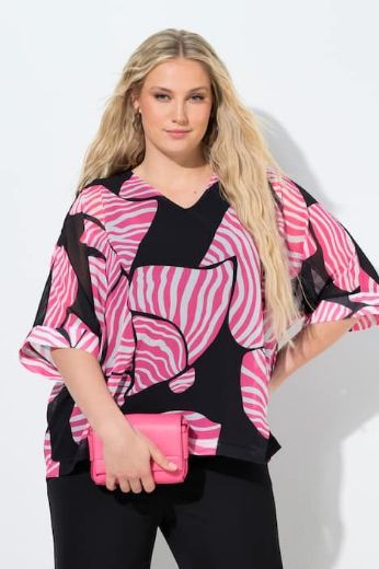 Plus size veliki brojevi Bluza 3/4 rukavi dvoslojna za punije