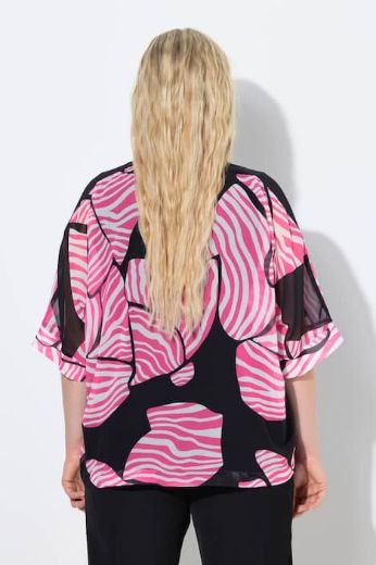 Plus size veliki brojevi Bluza 3/4 rukavi dvoslojna za punije