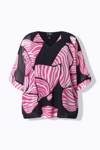 Plus size veliki brojevi Bluza 3/4 rukavi dvoslojna za punije