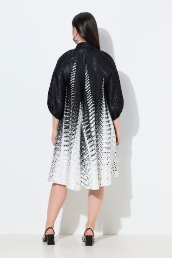 Plus size veliki brojevi Haljina elegantna 3/4 rukavi s izrezom na vezanje za punije