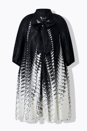 Plus size veliki brojevi Haljina elegantna 3/4 rukavi s izrezom na vezanje za punije