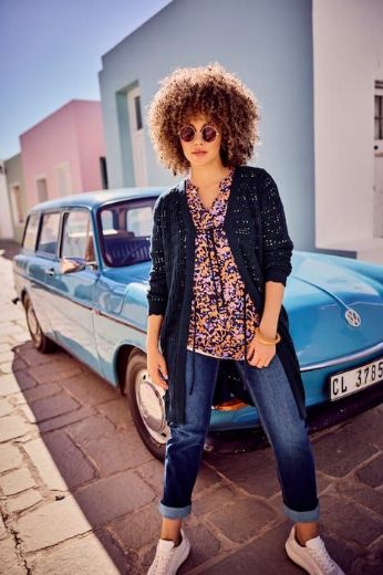 Plus size veliki brojevi Kardigan dugi rukavi na kopčanje za punije