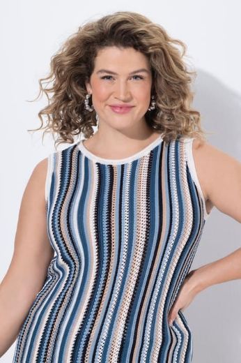 Plus size veliki brojevi Majica bez rukava pletena okrulog ovratnika za punije