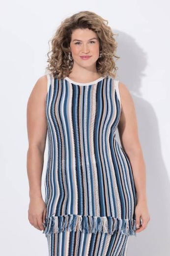 Plus size veliki brojevi Majica bez rukava pletena okrulog ovratnika za punije