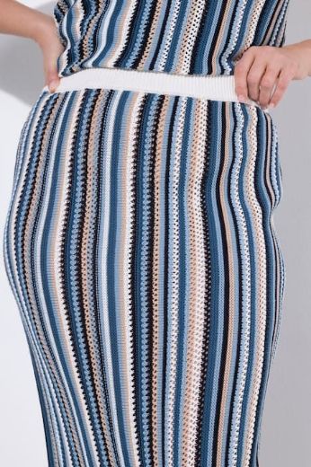 Plus size veliki brojevi Suknja pletena s resicama elastičnog struka za punije