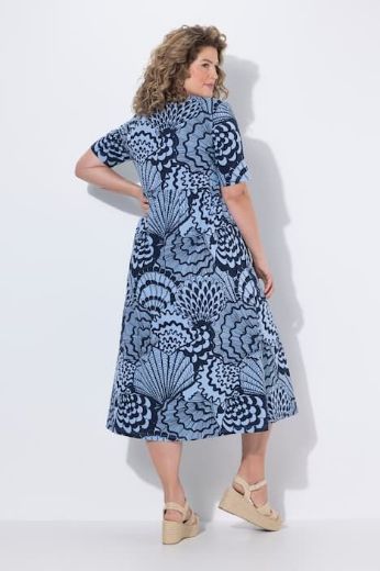 Plus size veliki brojevi Haljina maxi kratkih rukava pamučna za punije