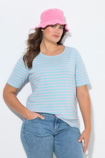 Plus size veliki brojevi Majica prugasta kratkih rukava za punije