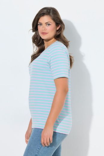 Plus size veliki brojevi Majica prugasta kratkih rukava za punije