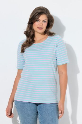 Plus size veliki brojevi Majica prugasta kratkih rukava za punije