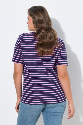 Plus size veliki brojevi Majica prugasta kratkih rukava za punije