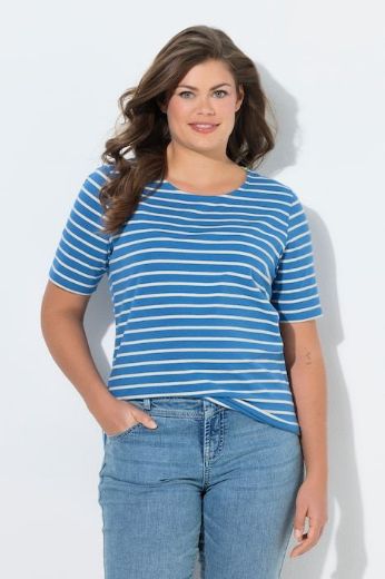 Plus size veliki brojevi Majica prugasta kratkih rukava za punije