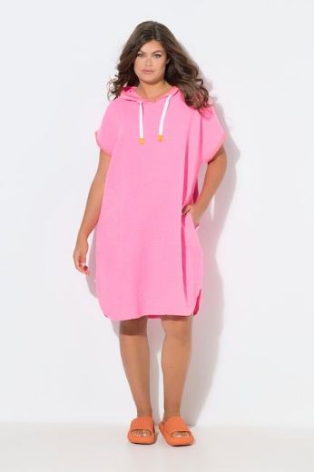 Plus size veliki brojevi Haljina kratkih rukava s kapuljačom za punije