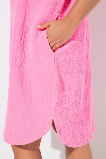 Plus size veliki brojevi Haljina kratkih rukava s kapuljačom za punije