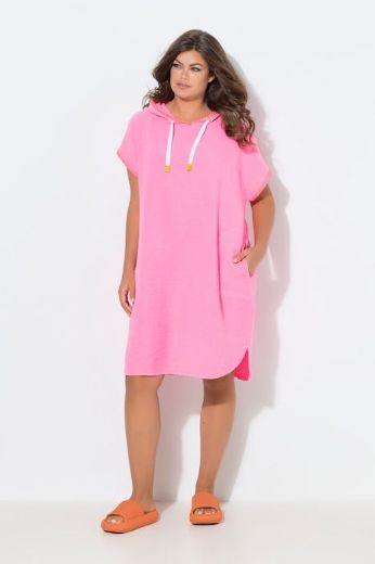 Plus size veliki brojevi Haljina kratkih rukava s kapuljačom za punije