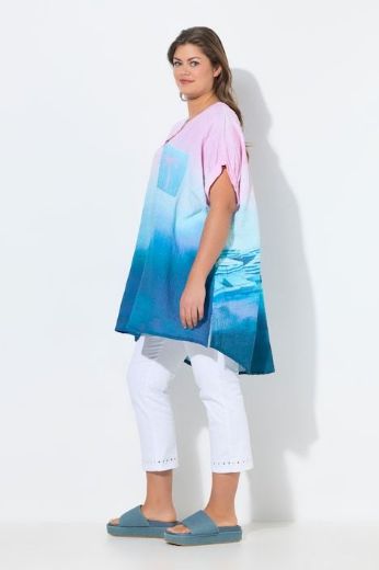 Plus size veliki brojevi Bluza 1/2 rukava dužeg kroja od muslina za punije