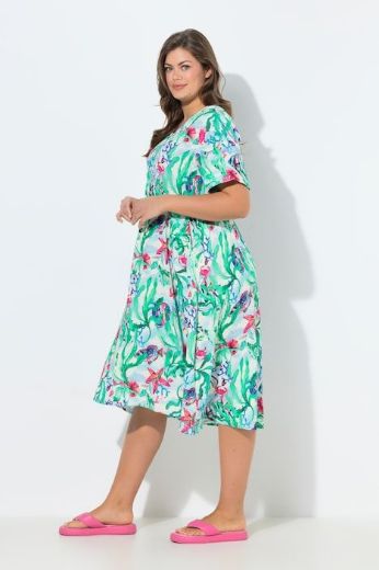 Plus size veliki brojevi Haljina 1/2 rukava od muslina za punije