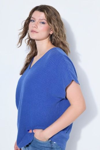 Plus size veliki brojevi Bluza kratkih rukava V izreza za punije