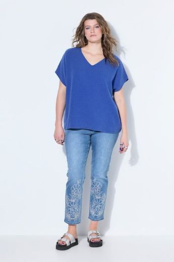 Plus size veliki brojevi Bluza kratkih rukava V izreza za punije