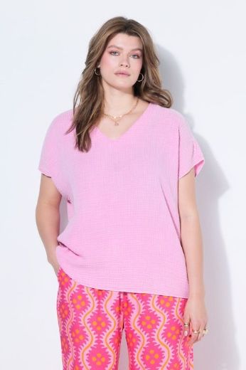 Plus size veliki brojevi Bluza kratkih rukava V izreza za punije