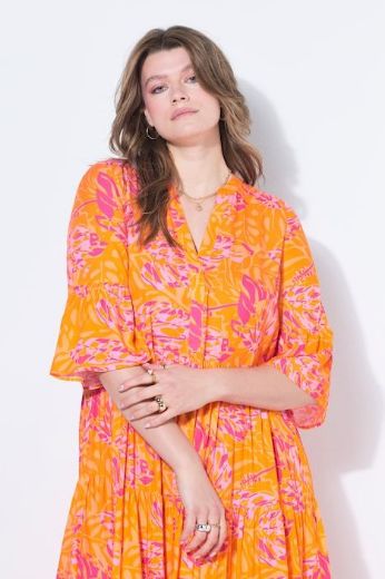 Plus size veliki brojevi Haljina midi 3/4 rukava A kroja za punije