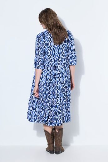 Plus size veliki brojevi Haljina midi 3/4 rukava A kroja za punije