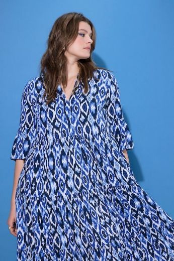 Plus size veliki brojevi Haljina midi 3/4 rukava A kroja za punije