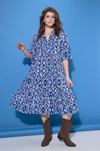 Plus size veliki brojevi Haljina midi 3/4 rukava A kroja za punije