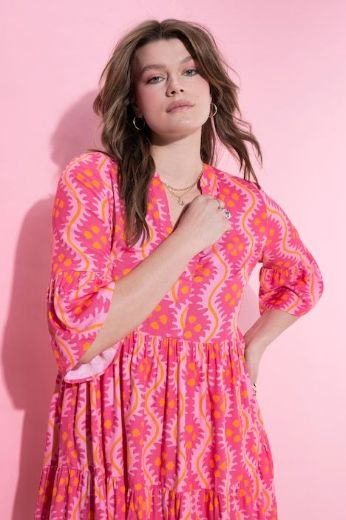 Plus size veliki brojevi Haljina 3/4 rukava A kroja za punije