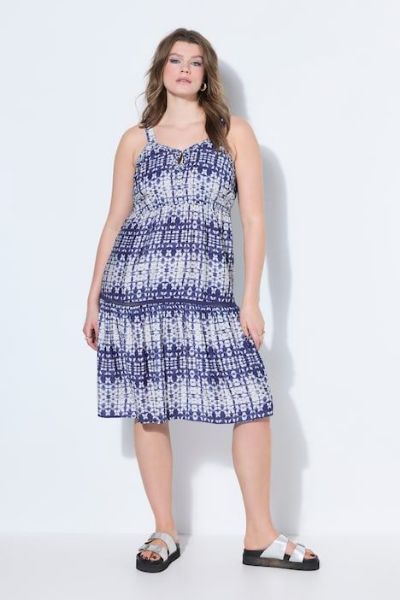 Veliki brojevi Haljina midi bez rukava A kroja moda za punije