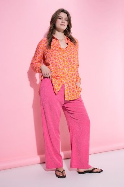 Veliki brojevi Hlače širokih nogavica elastičnog struka moda za punije