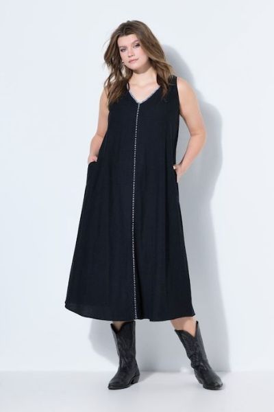 Veliki brojevi Haljina maxi bez rukava A kroja moda za punije