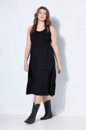 Plus size veliki brojevi Haljina midi bez rukava A kroja za punije