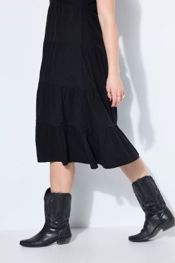 Plus size veliki brojevi Haljina midi bez rukava A kroja za punije