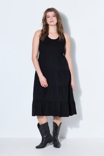 Plus size veliki brojevi Haljina midi bez rukava A kroja za punije