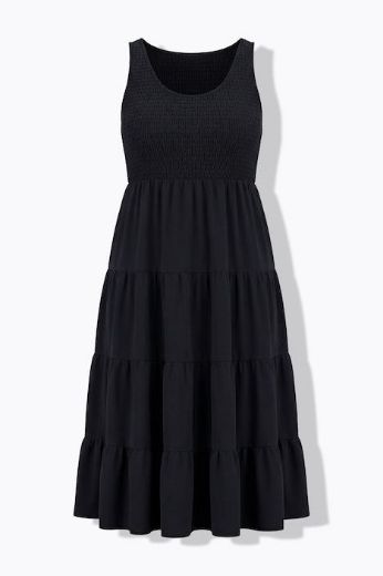 Plus size veliki brojevi Haljina midi bez rukava A kroja za punije