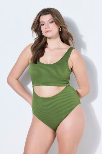 Plus size veliki brojevi Kupaći kostim jednodijelni s otvorima za punije