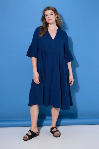 Plus size veliki brojevi Haljina 3/4 rukavi A kroja duži model za punije