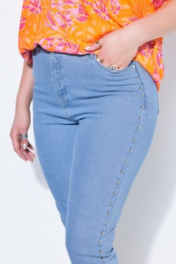 Plus size veliki brojevi Traperice povišenog struka za punije