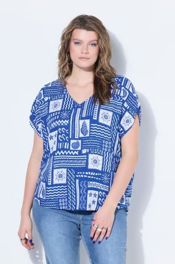 Plus size veliki brojevi Bluza kratkih rukava šireg kroja za punije